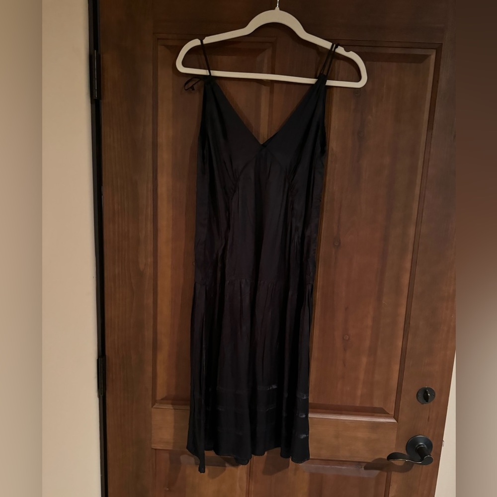See by Chloe Black Crinkle Fit and Flare Dress